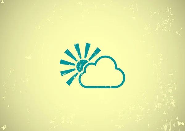 Sun behind cloud web icon — Stock Vector