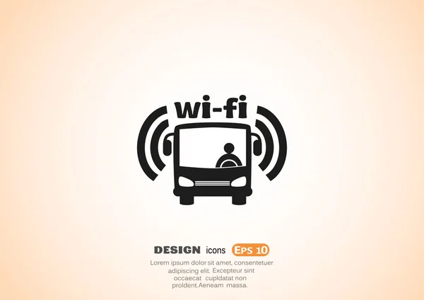 Autobus icona wi-fi — Vettoriale Stock