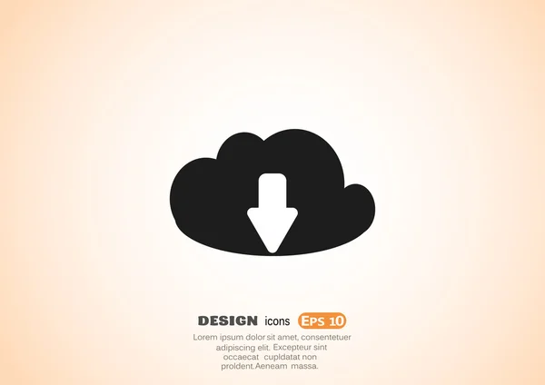 Téléchargement de fichiers Cloud icône web — Image vectorielle