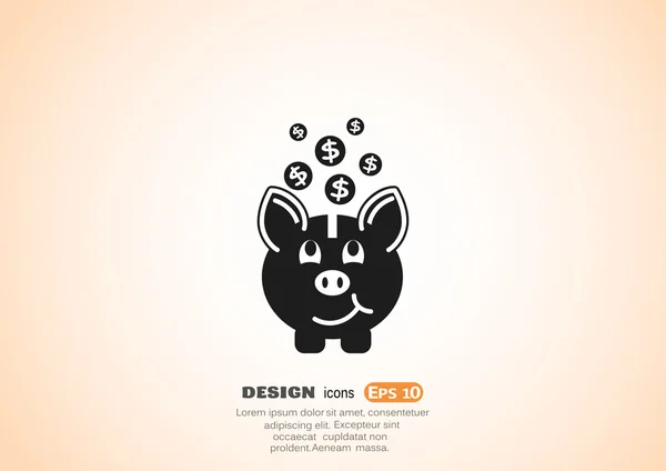 Piggy web icon — Stock Vector