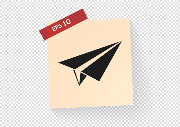 Avião de papel, ícone da Web . — Vetor de Stock