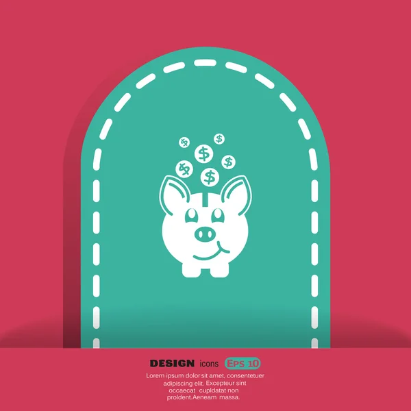 Piggy icono web — Vector de stock