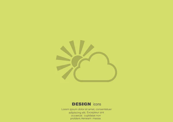 Soleil derrière l'icône web nuage — Image vectorielle