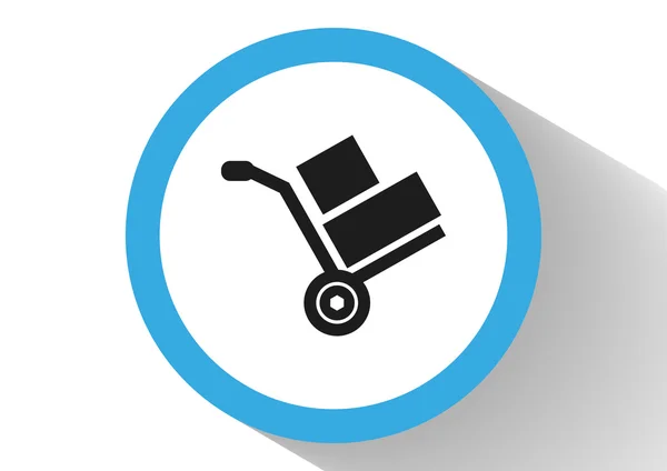 Wheelbarrow for transportation of cargo web icon — Stock Vector