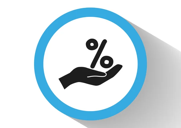 Percentage on hand web icon — Stock Vector