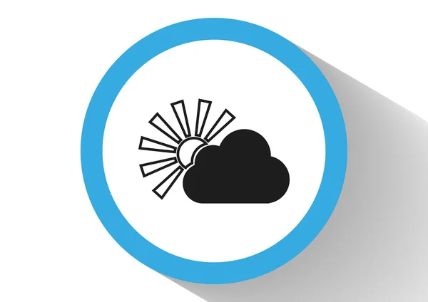 Sonne hinter dem Cloud Web-Symbol — Stockvektor