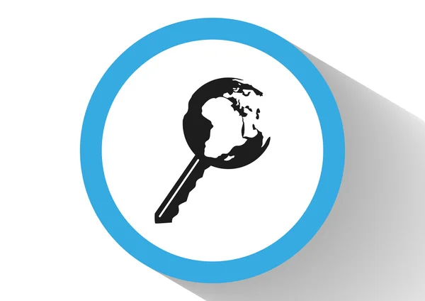 Icono de llave Globe — Vector de stock