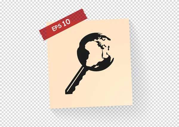 Globe key icon — Stock Vector