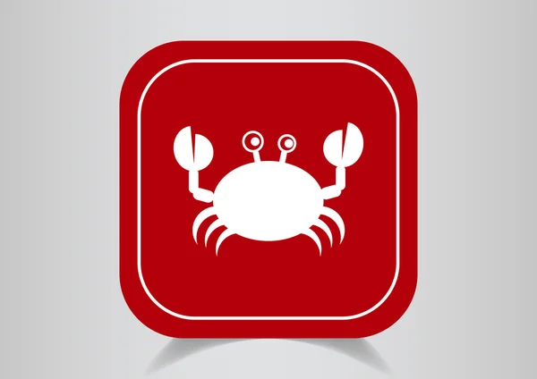 Crab isolated on green — Stock Vector