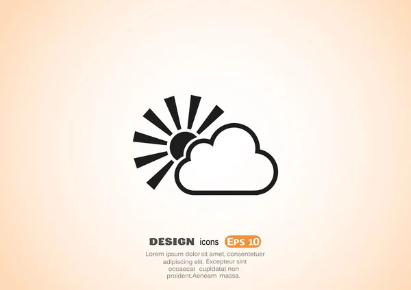 Sol detrás de nube icono web — Archivo Imágenes Vectoriales