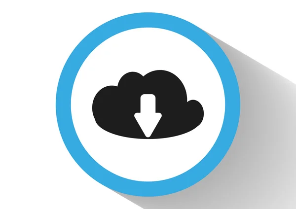 Cloud download de arquivos ícone da web —  Vetores de Stock