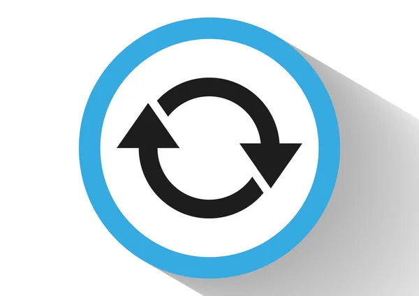 Setas de rotação em um ícone web círculo — Vetor de Stock