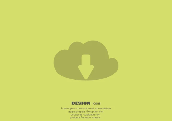 Nube descarga de archivos icono web — Vector de stock