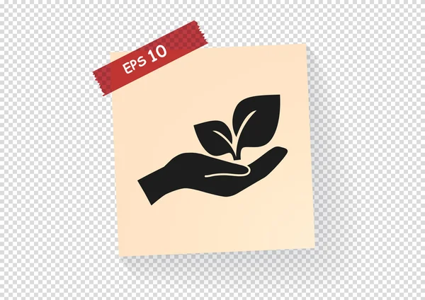 Sprout in a hand web icon — Stock Vector