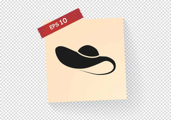 Sombrero femenino, icono web — Vector de stock