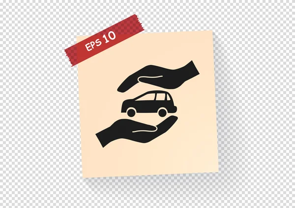 Icono web de seguro de coche — Vector de stock