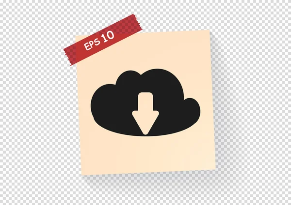 Bulut dosya indirme web simgesi — Stok Vektör