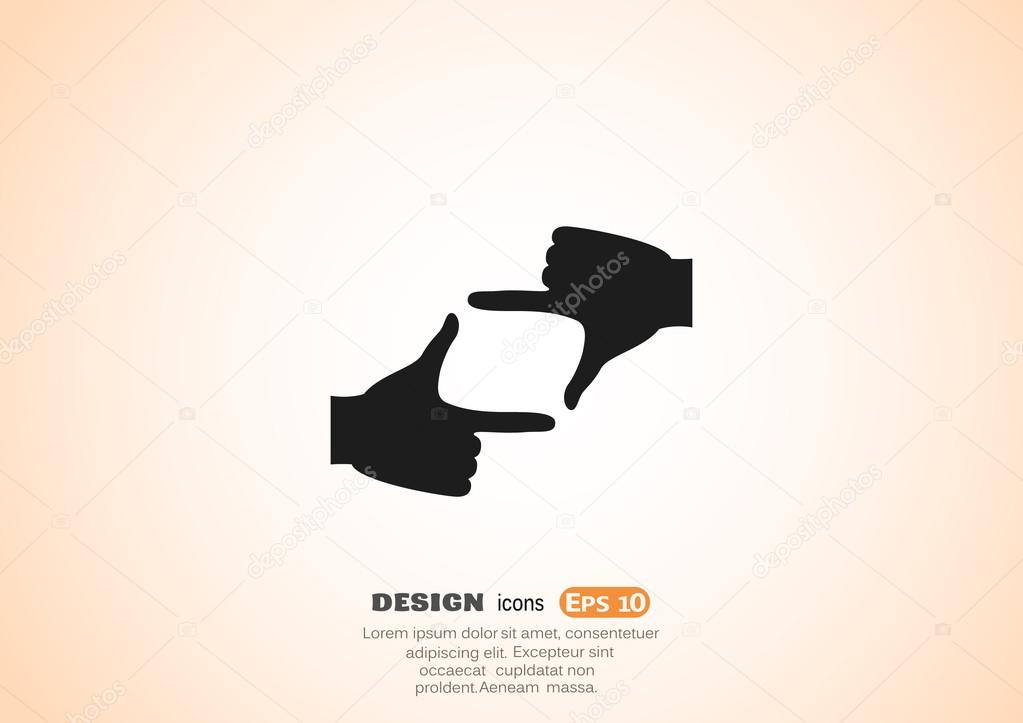 Hand lens, web icon.