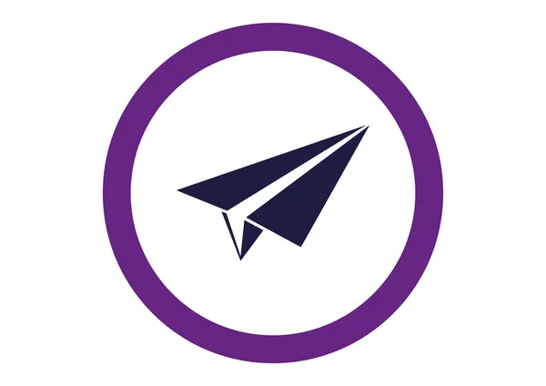 Icono de avión de papel — Vector de stock