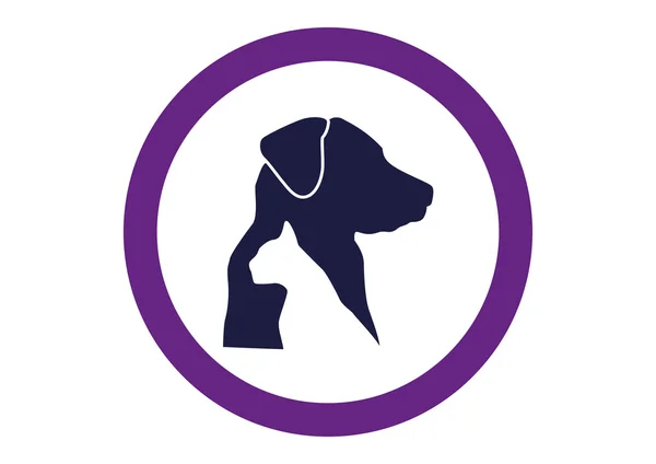 Pes a kočka veterinární ikona — Stockový vektor