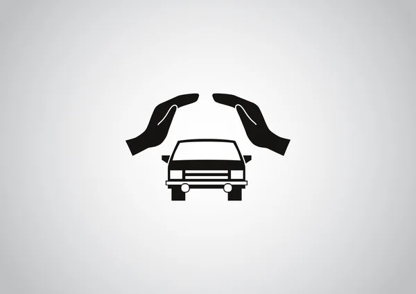 Samochód w ręce ikona — Wektor stockowy
