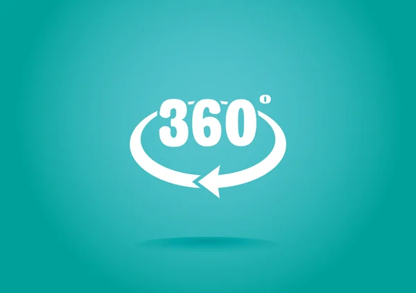 Rotación de 360 grados icono web — Vector de stock