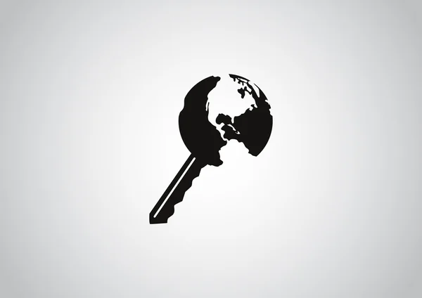 Icono de llave Globe — Archivo Imágenes Vectoriales