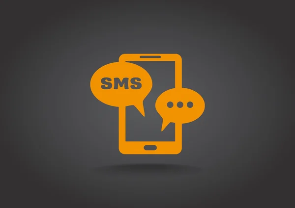 Sms sur l'icône web du téléphone mobile — Image vectorielle