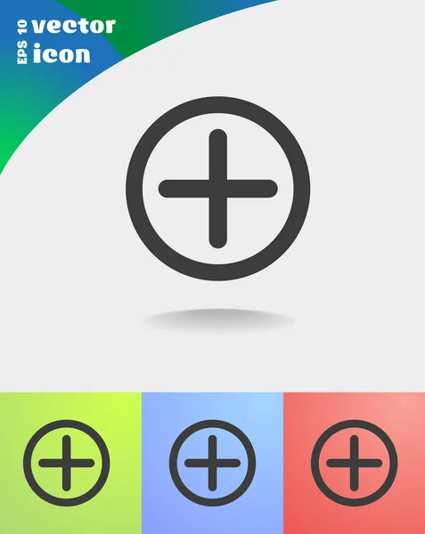 Más signo para añadir el icono Web — Vector de stock