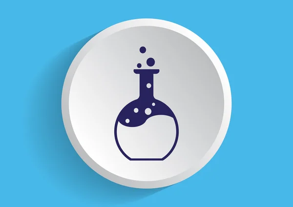 Reacción química en un icono web del frasco — Vector de stock