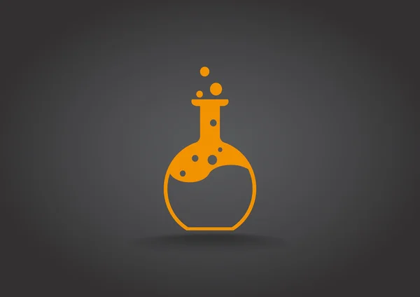 Kimyasal reaksiyon bir şişeye web simgesi — Stok Vektör