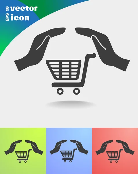 Carro de compras icono web — Vector de stock