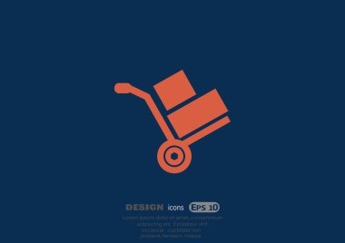 El arabası nakliye kargo web simgesi için