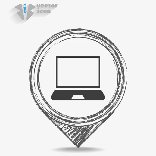 Computer vector icon — Stock Vector