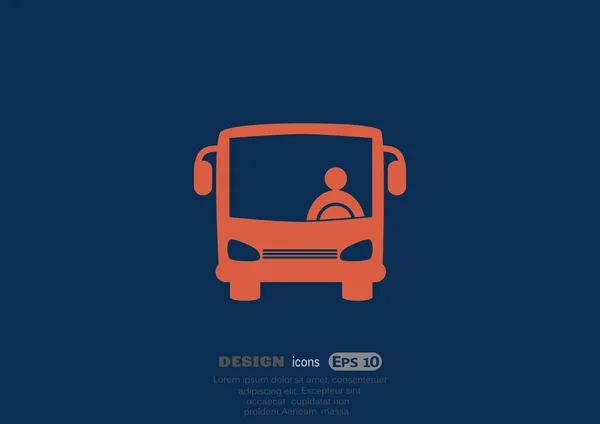 Bus avec icône du conducteur — Image vectorielle