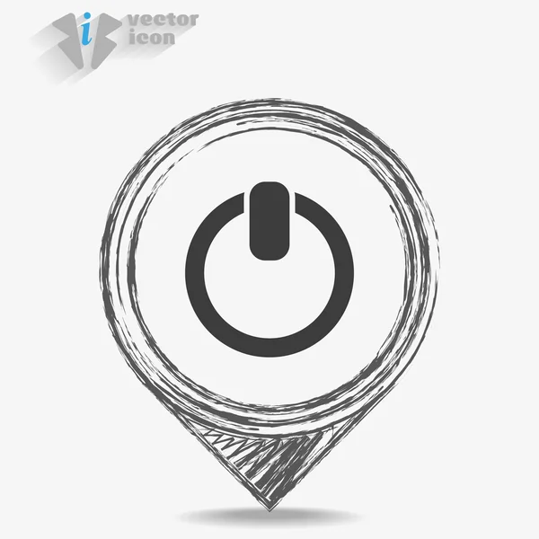 Power icon in black circle — Stock Vector