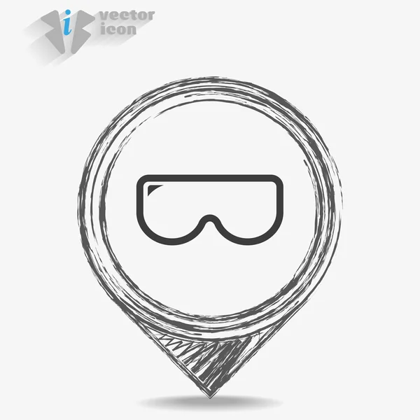 Máscara de buceo icono web — Vector de stock