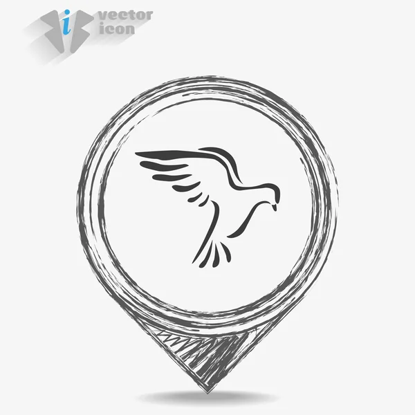 Dove icon on white background — Stock Vector