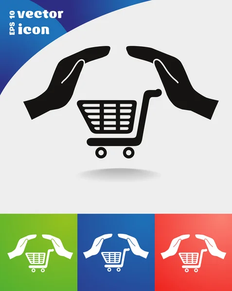 Carro de compras icono web — Vector de stock