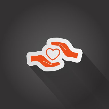 Ellerin simgesinde kalp