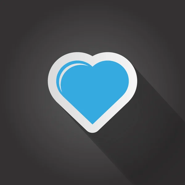 Blauwe hart pictogram — Stockvector