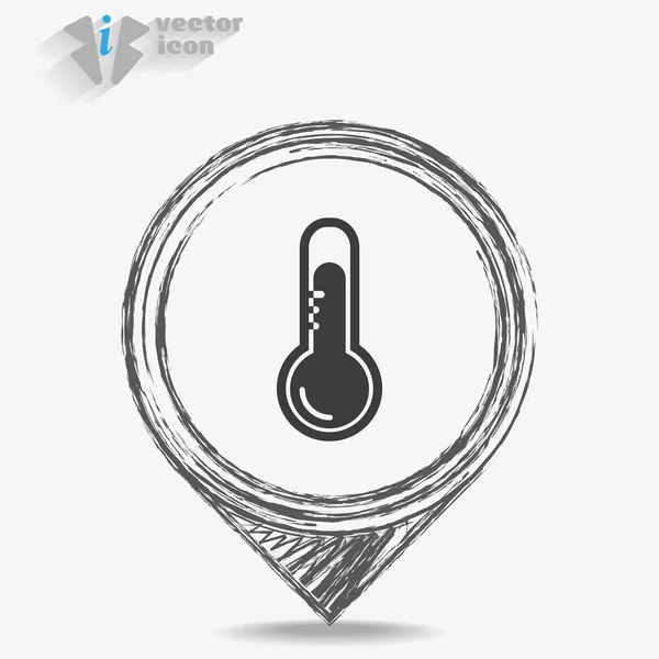 Temperatur Web-Ikone — Stockvektor