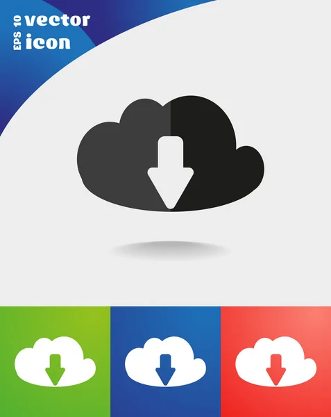 Cloud file downloads — Stock Vector