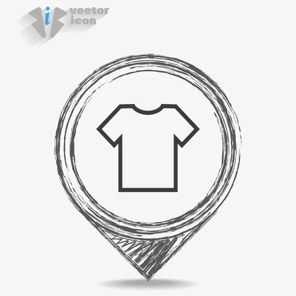Ícone de camiseta simples — Vetor de Stock