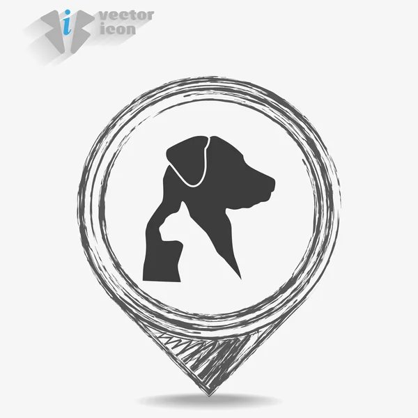 Honden en katten veterinaire pictogram — Stockvector