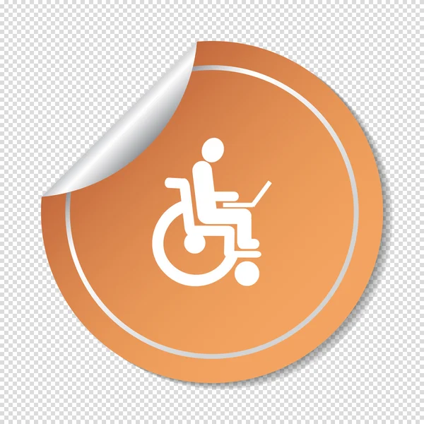 Mensen met een handicap, web pictogram. — Stockvector