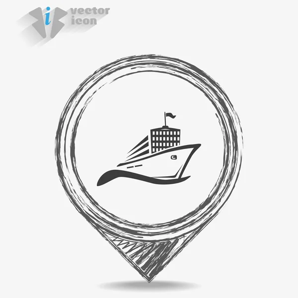 Grote schip pictogram — Stockvector