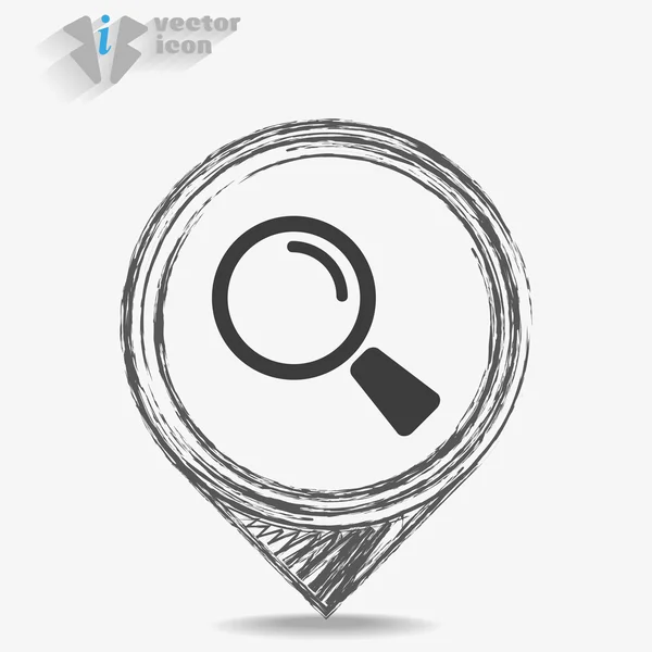 Search Icon. Magnifying Glass — Stock Vector