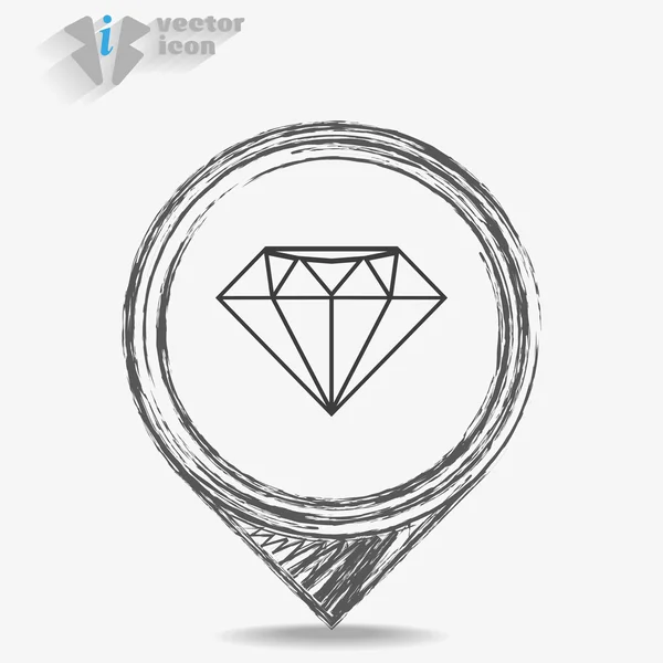 Big Diamond icon — Stock Vector