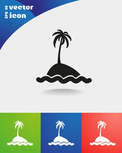 Icono de la isla sobre fondo colorido — Vector de stock